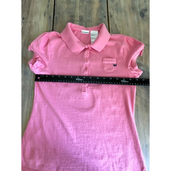 Y2K No Boundaries Polo Shirt Juniors L(11-12) Pink Fitted Heart Embroidery - Picture 5 of 7